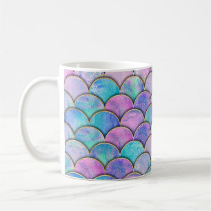 Mermaid Scale Japanese Watercolor Pattern Coffee Mug