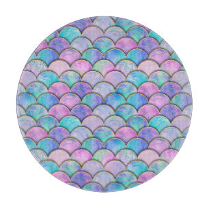 Mermaid Scale Japanese Watercolor Pattern Cutting Board