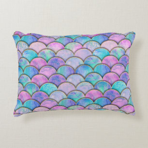 Mermaid Scale Japanese Watercolor Pattern Decorative Cushion