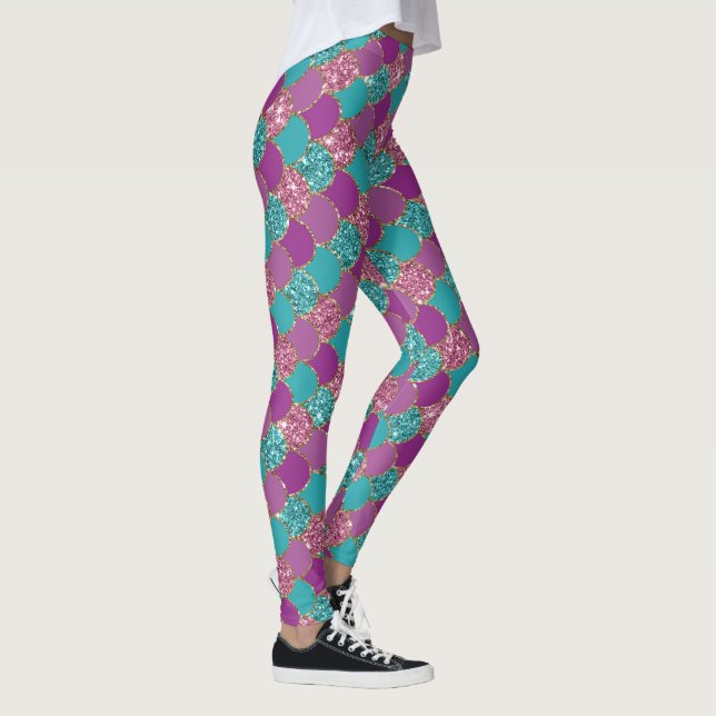 Mermaid Scale Leggings - Yoga & Boating Pants (Right)