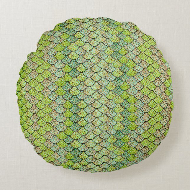 Mermaid Scale Pattern Round Cushion (Front)