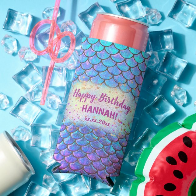 mermaid scale seltzer can cooler (In Situ Summer)