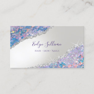 Mermaid Scale Sequin Faux Foil Business Card