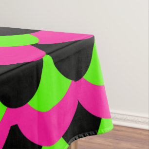Mermaid scaled pattern- Hot pink/black/lime design Tablecloth