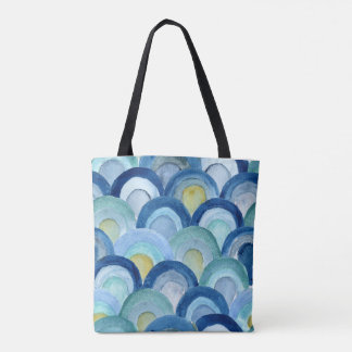 Mermaid Scales and Sea Glass Waves Tote Bag