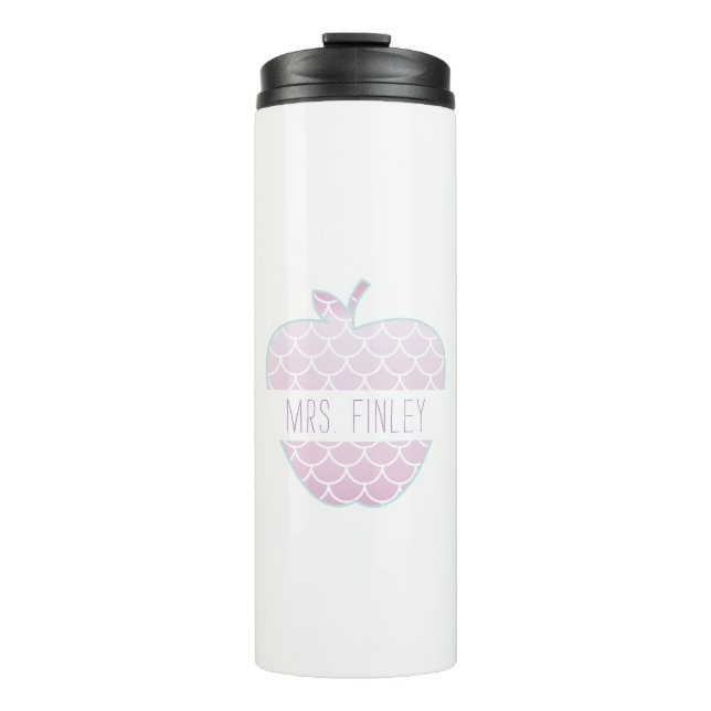 Mermaid Scales Apple Personalised Teacher Thermal Tumbler (Front)
