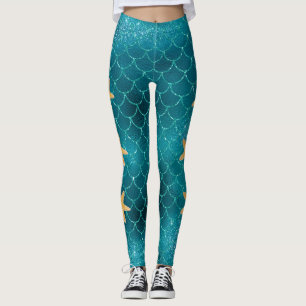 Mermaid Scales Blue Leggings