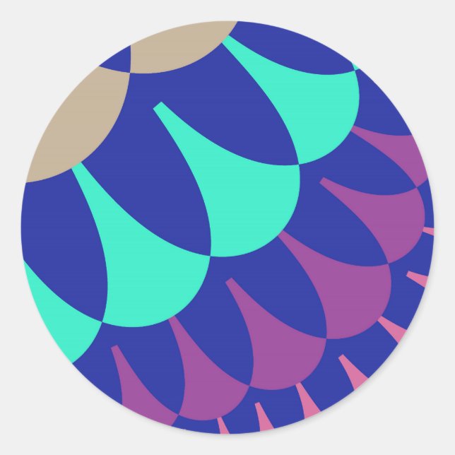 Mermaid Scales Classic Round Sticker (Front)