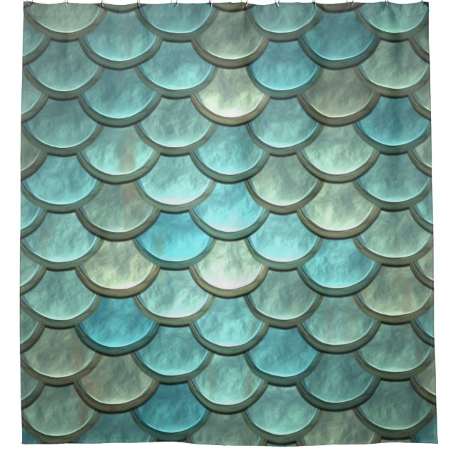 Mermaid Scales Curtains Shower Curtain (Front)