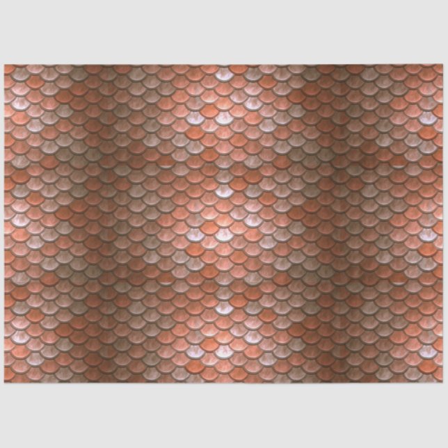 Mermaid Scales Decoupage Background Salmon 2 Tissue Paper (Front)
