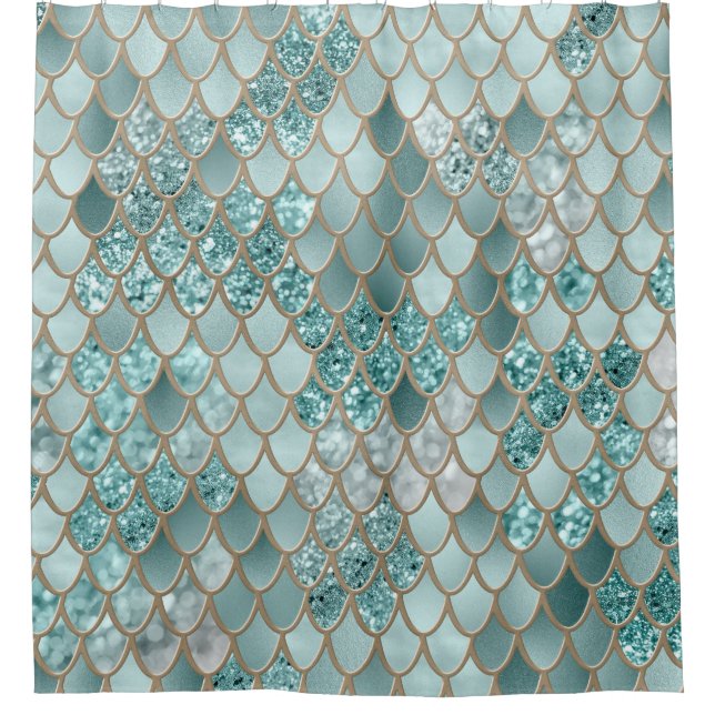 Mermaid Scales Glam #4 (Faux Glitter) #decor #art  Shower Curtain (Front)