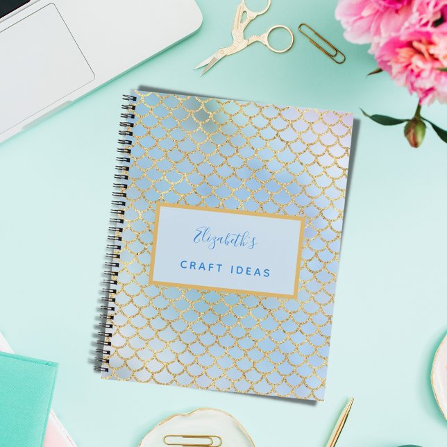 Mermaid scales light blue craft ideas name sketch notebook (Creator Uploaded)