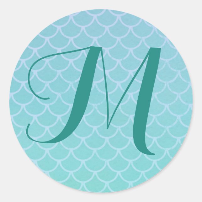 Mermaid Scales Monogram Sticker (Front)