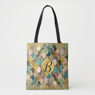 Mermaid Scales Multi Colour Glitter Glam Trendy Tote Bag