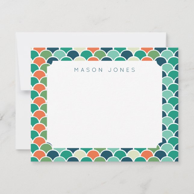 Mermaid Scales Multi Coloured Personalised Kids Card (Front)