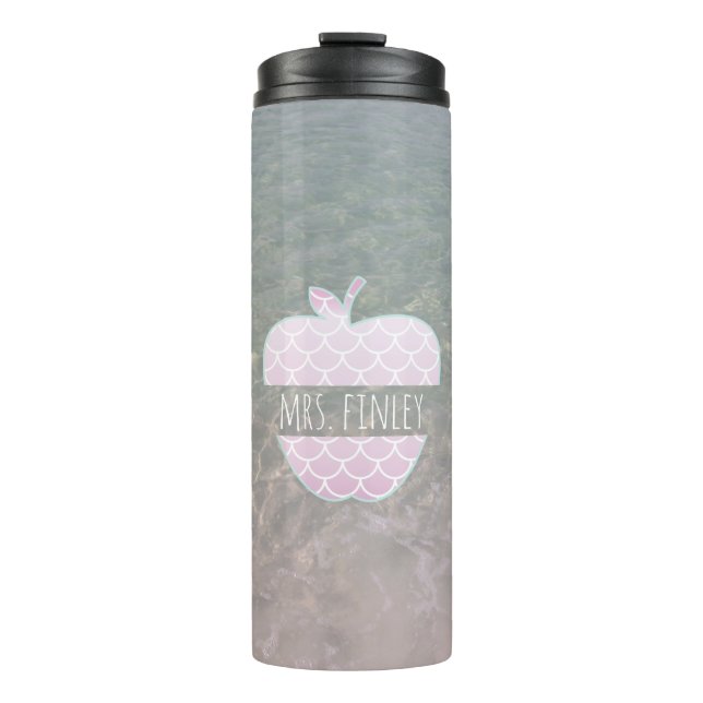 Mermaid Scales Ocean Personalised Teacher Thermal Tumbler (Front)