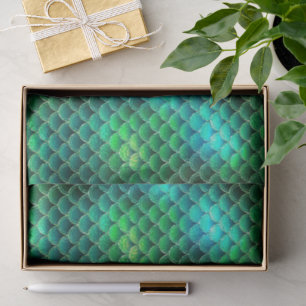 Mermaid Scales Pattern Green ID600 Tissue Paper