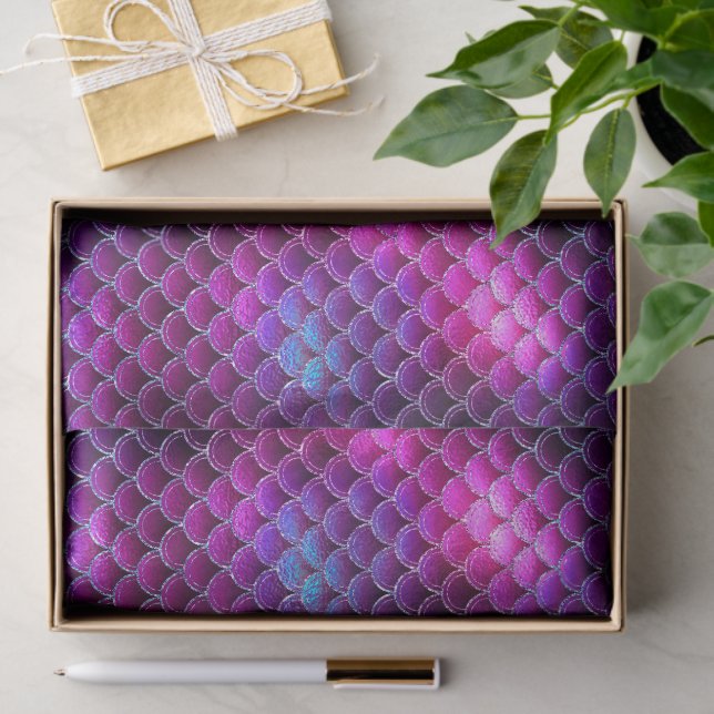 Mermaid Scales Pattern Pink ID600 Tissue Paper (Gift)