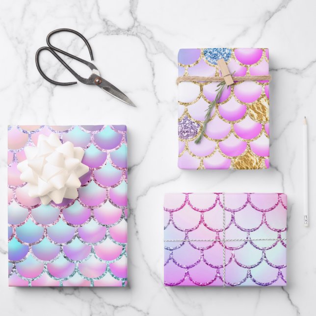 Mermaid Scales pattern  Wrapping Paper Sheet (Front)
