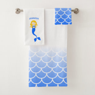 Mermaid Scales Personalised Bath Towel Set