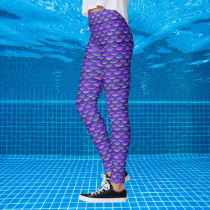 Mermaid Scales Purple and Pink pattern Leggings