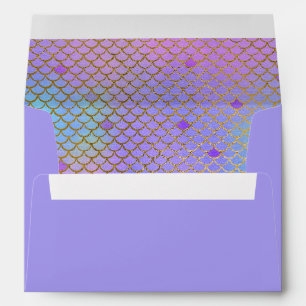 Mermaid Scales Purple Pastels Gold 5X7 Envelope