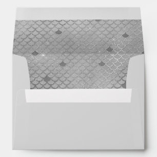 Mermaid Scales Silver Grey 5X7 Envelopes