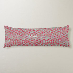 mermaid scales Thunder_Cove red/grey Body Cushion