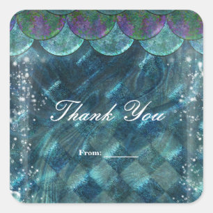 Mermaid Scales Under the Sea Party Favour Square Sticker