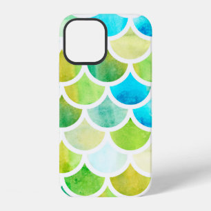 Mermaid scales. Watercolor fish scales. Bright sum iPhone 12 Case