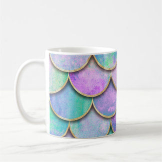 Mermaid scales: watercolor wave pattern. coffee mug