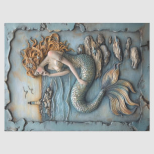 Mermaid Sculpture Decoupage Tissue Paper
