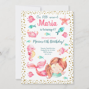 Mermaid Sea Birthday Invitation