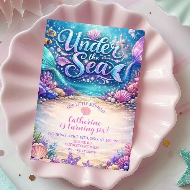 Mermaid Sea Birthday Invitation (Creator Uploaded)