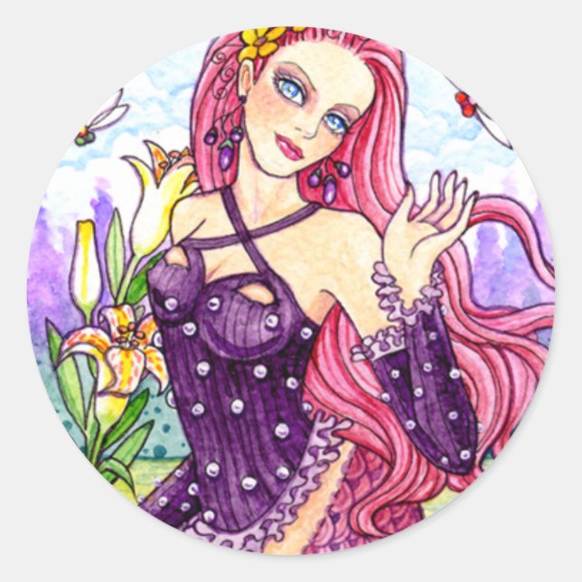Mermaid Sea Fairy Fantasy Stickers by Ann Howard (Front)