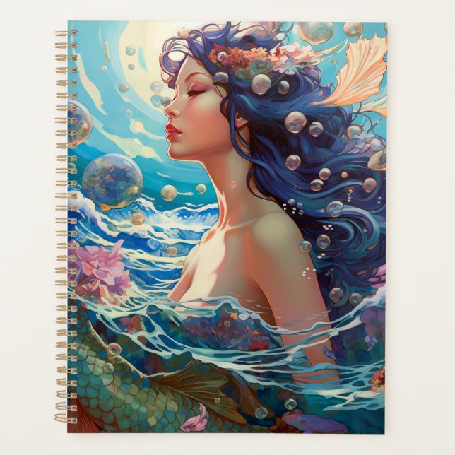 Mermaid Sea Goddess Fantasy Art Planner (Front)