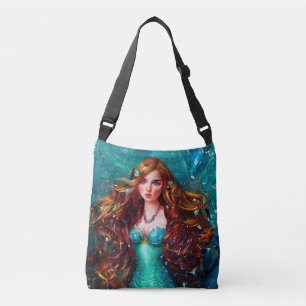 Mermaid Sea Goddess Nymph Siren Under Water Art Crossbody Bag