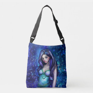 Mermaid Sea Goddess Nymph Siren Underwater Art Crossbody Bag