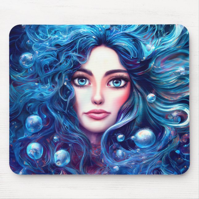 Mermaid Sea Goddess Nymph Siren Underwater Art Mouse Mat (Front)
