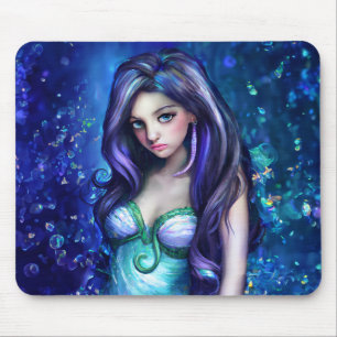 Mermaid Sea Goddess Nymph Siren Underwater Art Mouse Mat