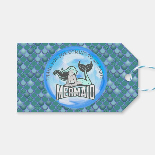 Mermaid Sea Green   Gift Tags (Front (Horizontal))