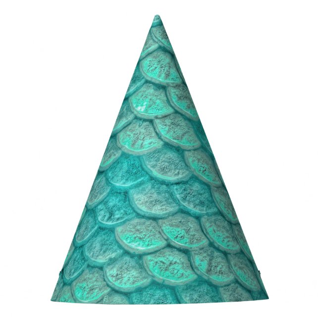Mermaid Sea Green Scales Paper Hat (Front)