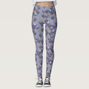 Mermaid Sea Grey Scales Leggings