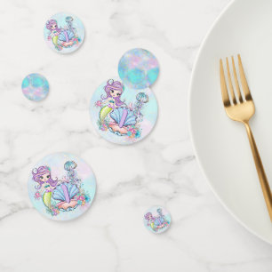 Mermaid Sea Life Birthday Party with Custom Age Confetti