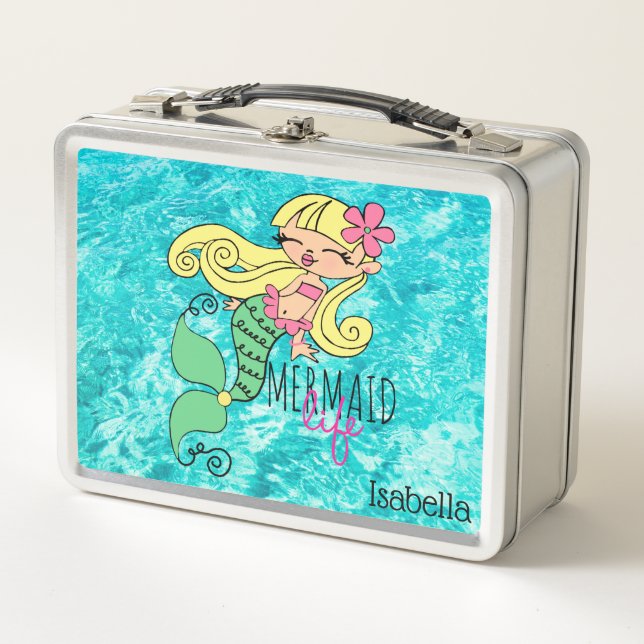 Mermaid Sea Life Metal Lunch Box (Front)