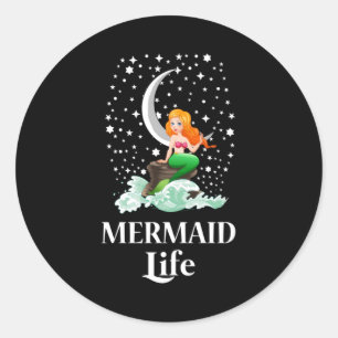 Mermaid Sea Mermaids Girl Funny Birthday Gift Idea Classic Round Sticker