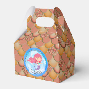 Mermaid Sea Pink Scales Thank You Favour Box