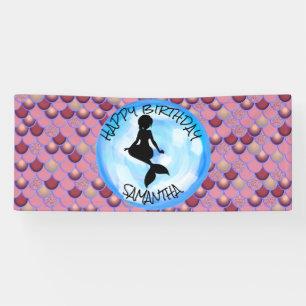 Mermaid Sea Purple Pink Scales Banner