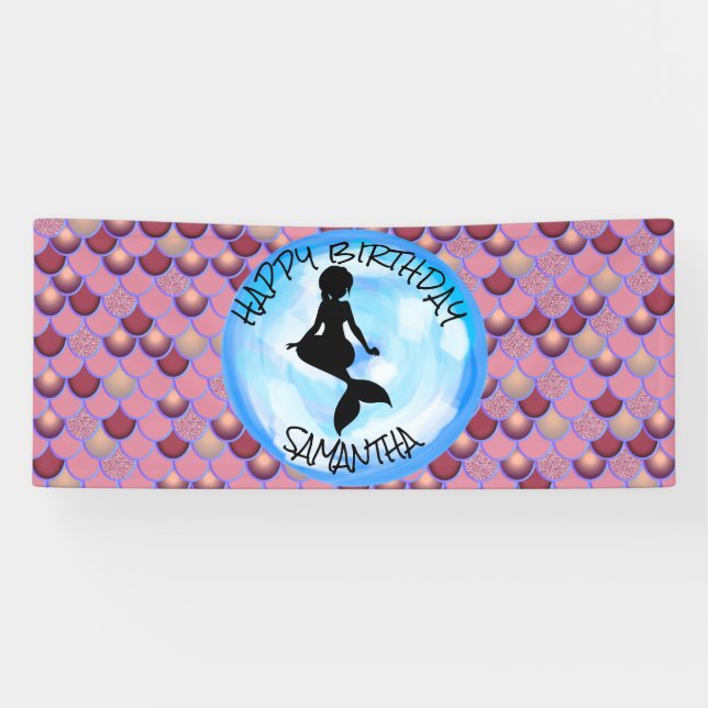 Mermaid Sea Purple Pink Scales Banner (Horizontal)