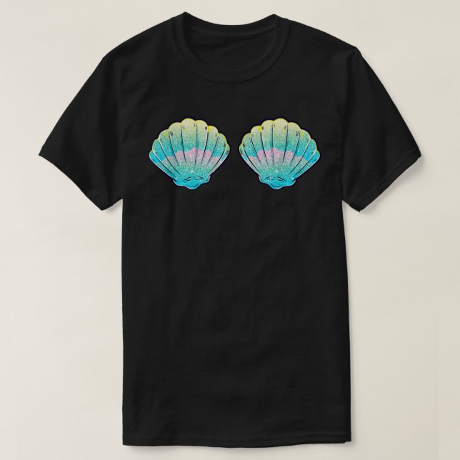 Mermaid Sea Shell Bra Birthday Costume Girls Women T-Shirt (Design Front)